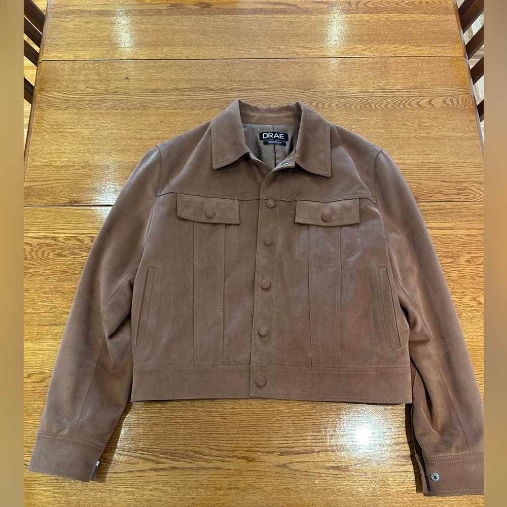 Men's Tan Faux Suede Jacket